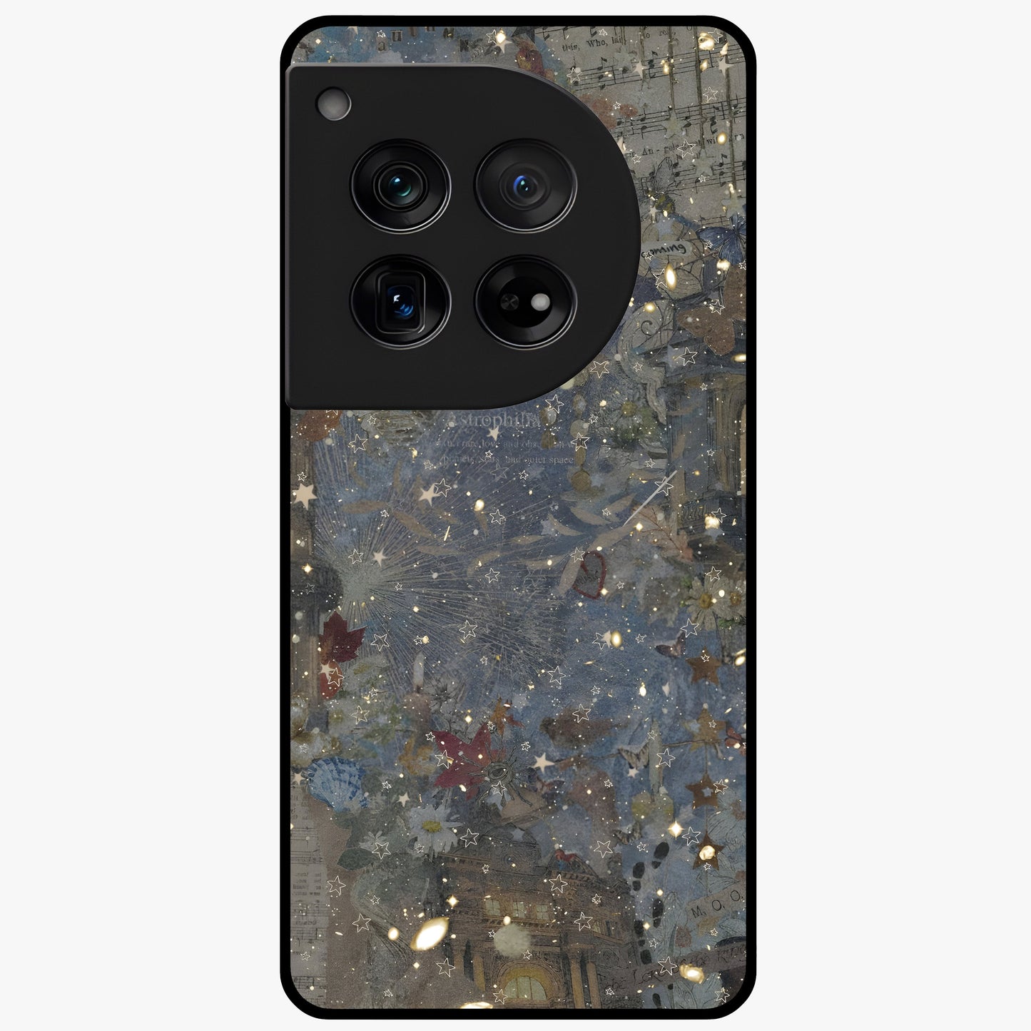Aesthetic Astrolophia Glass Case for 1+12 front view featuring celestial astrology inspired artwork