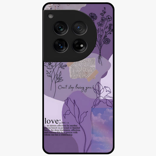 Aesthetic Love With Flower Glass Case for 1+12 romantic front view featuring floral love themed artwork