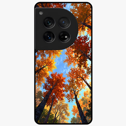 Amber Canopy Glow Glass Case for 1+12 warm front view featuring glowing forest canopy artwork