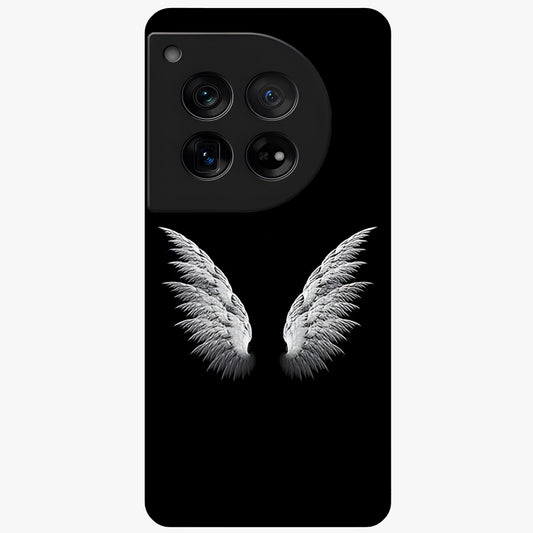 Angel Wing Grace Glass Case for 1+12 elegant front view featuring soft angel wing artwork