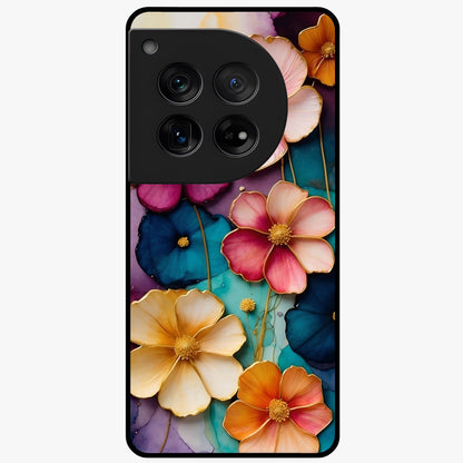 Artlyn Grace Flower Pattern Glass Case for 1+12 elegant front view featuring soft floral pattern artwork