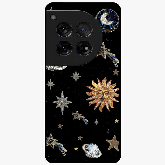 Beaded Cosmic Dreams Glass Case for 1+12 front view featuring celestial bead inspired cosmic artwork