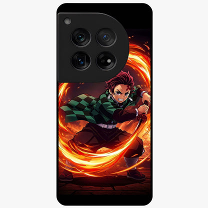 Blazing Sword Resolve Glass Case for 1+12 showing full back design in clean flat view with blazing sword artwork and glossy glass finish.