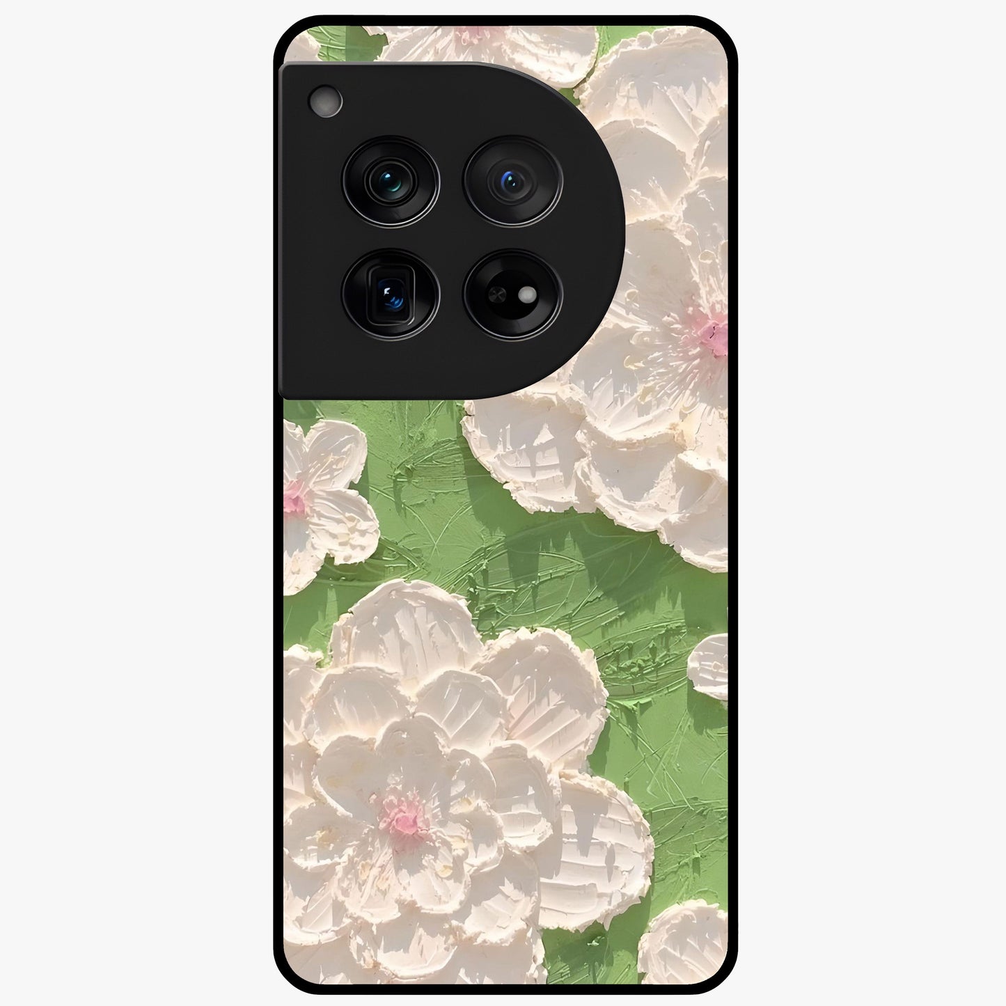 Blossom Meadow Dreams Glass Case for 1+12 dreamy front view featuring soft meadow floral artwork