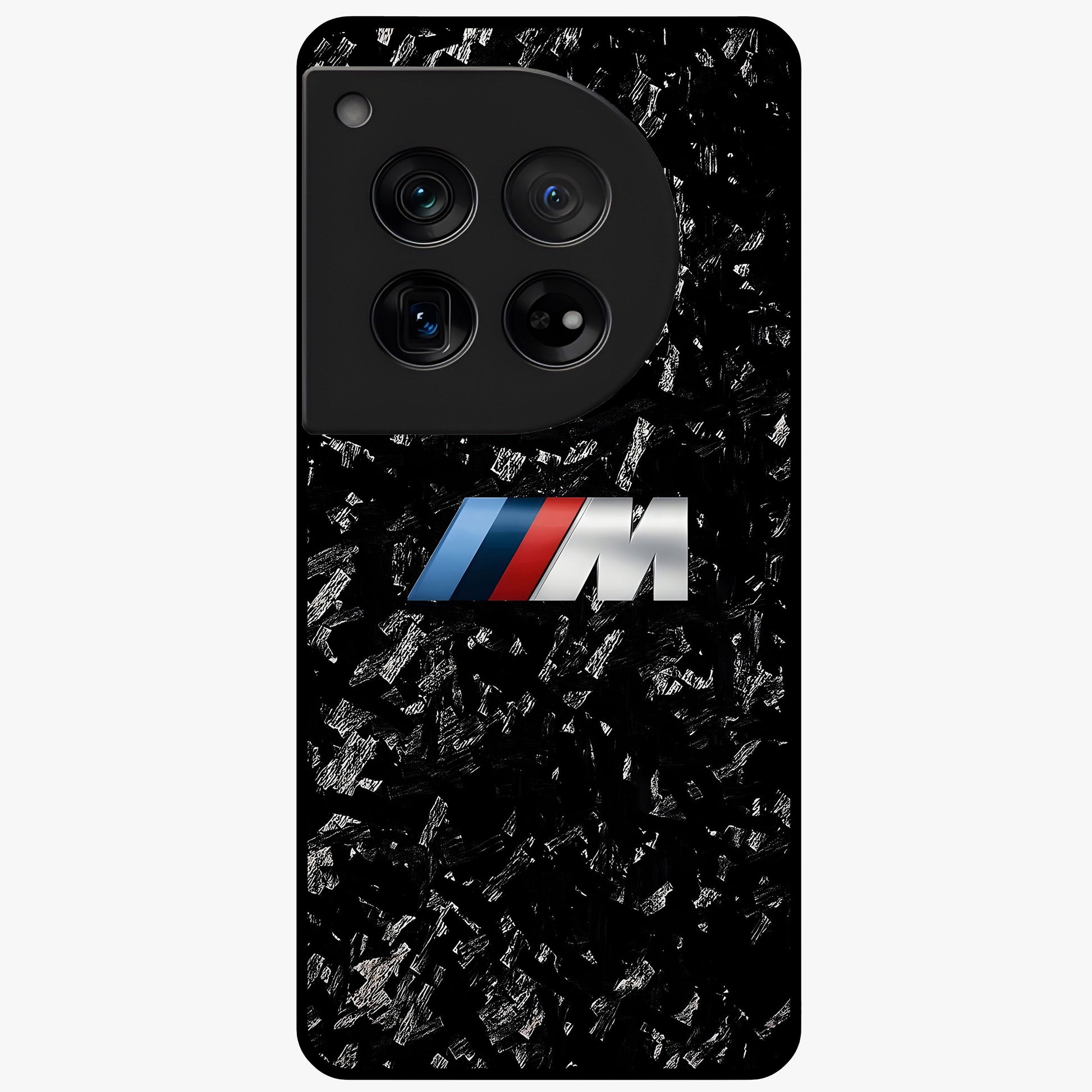 Carbon Speed Mark Glass Case for 1+12 bold front view featuring carbon fiber texture and racing inspired design