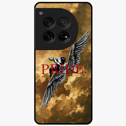 Celestial Fallen Pride Glass Case for 1+12 bold front view featuring dramatic cosmic artwork with dark celestial tones