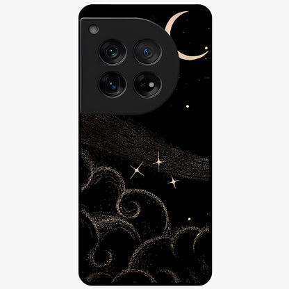 Celestial Midnight Veil Glass Case for 1+12 dramatic front view featuring deep midnight sky artwork