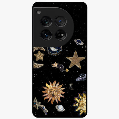 Celestial Star Charm Glass Case for 1+12 radiant front view featuring star inspired cosmic artwork