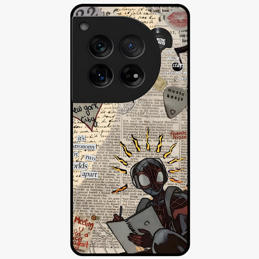 City Dream Sketch Glass Case for 1+12 showing full back design in clean flat view with artistic city sketch artwork and glossy glass finish.
