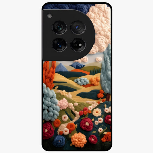 Cloud Cotton Meadows Printed Glass Case for 1+12 soft front view featuring dreamy meadow artwork with cloud inspired tones