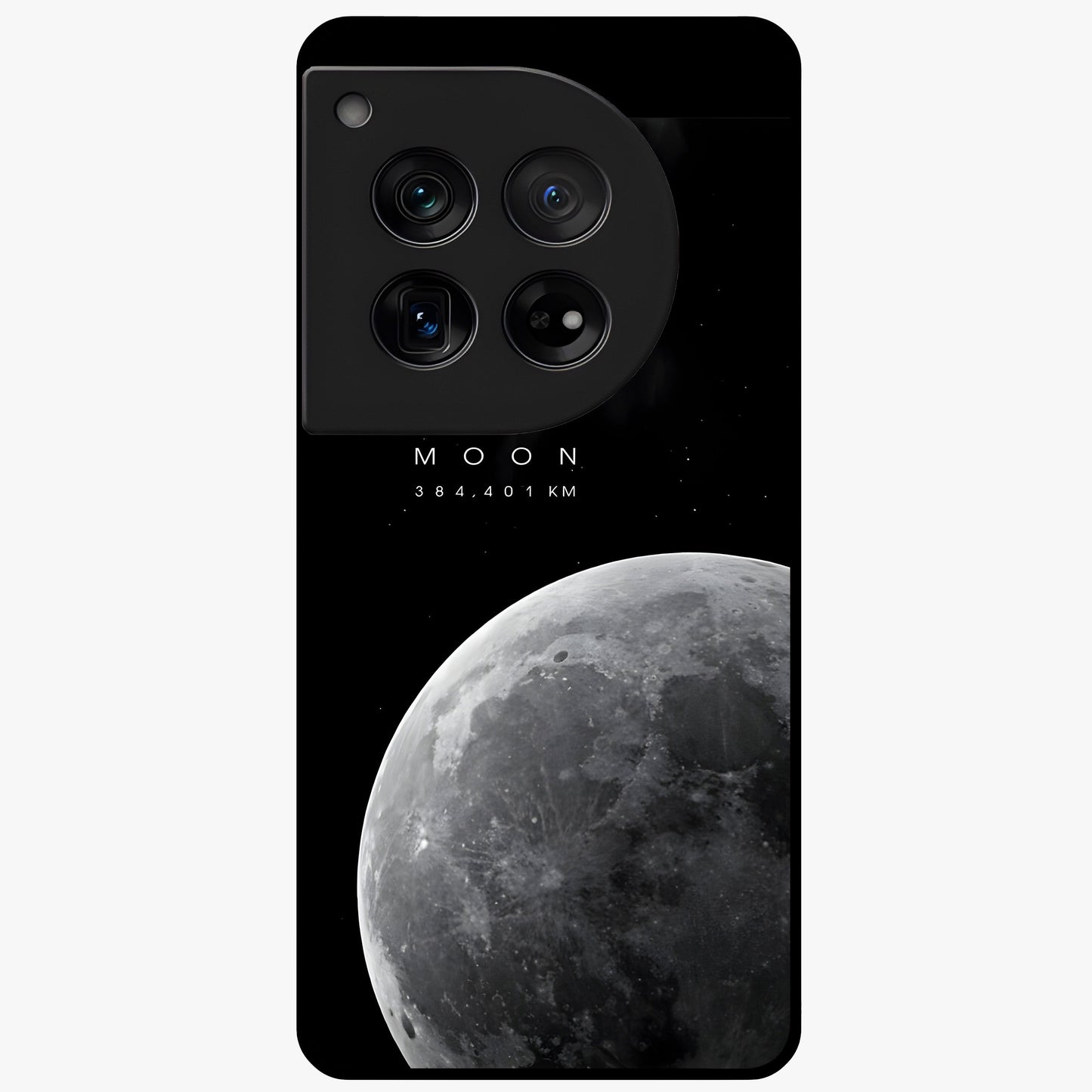 Cosmic Moon Glow Glass Case for 1+12 serene front view featuring glowing moon artwork with celestial tones