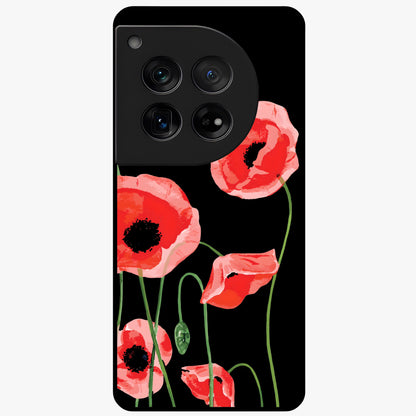 Crimson Garden Dream Glass Case for 1+12 romantic front view featuring rich red floral garden artwork