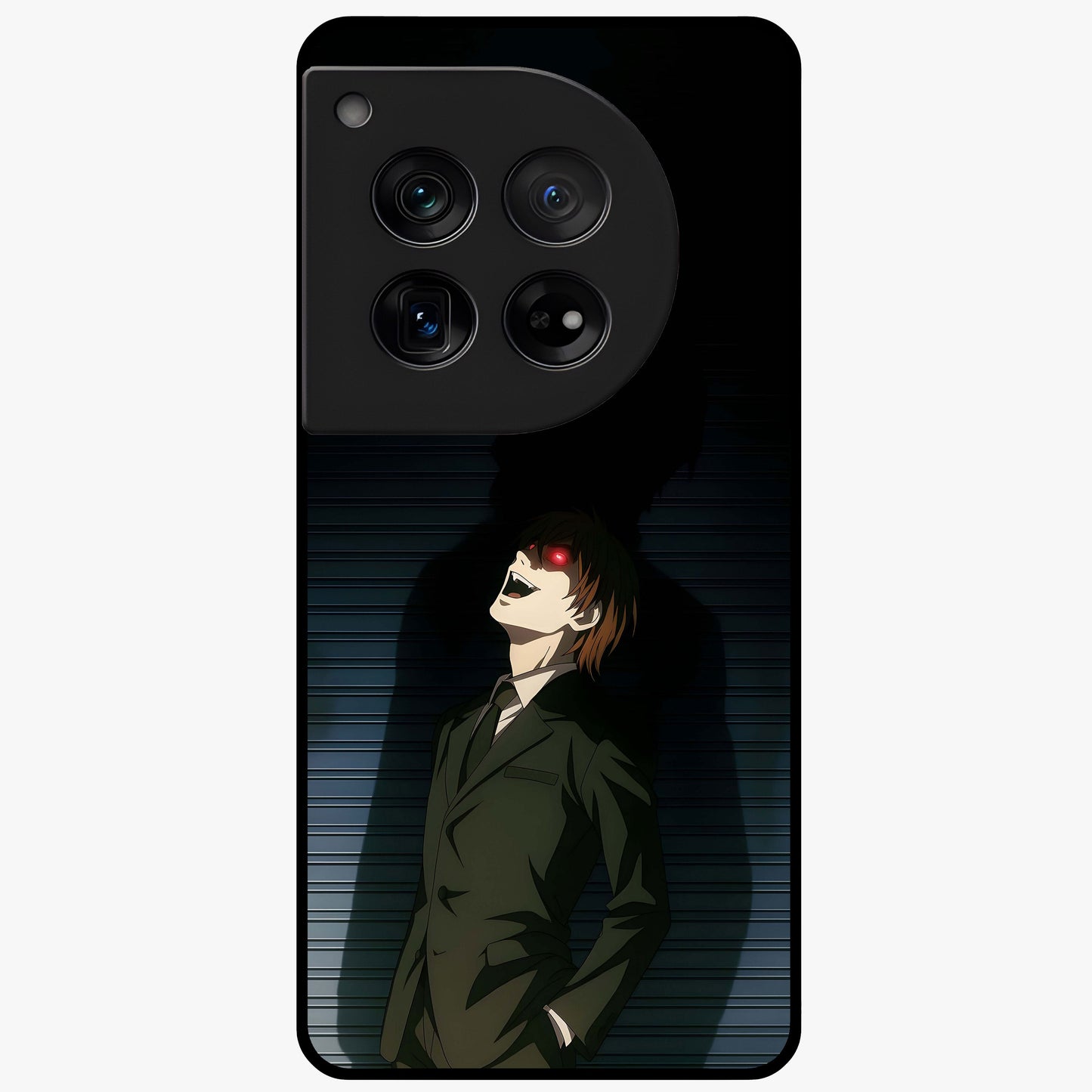 Crimson Shadow King Glass Case for 1+12 striking front view featuring bold shadow inspired crimson artwork
