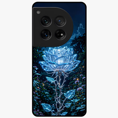 Crystal Moon Lotus Glass Case for 1+12 serene front view featuring glowing lotus artwork under crystal moonlight