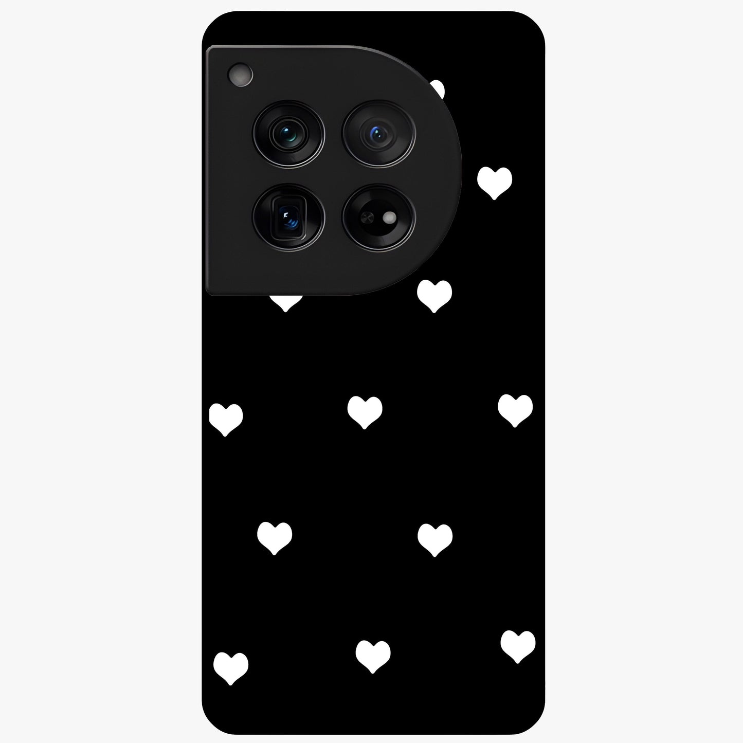 Cute Simple White Hearts Glass Case for 1+12 powerful front view featuring dark ascension themed artwork