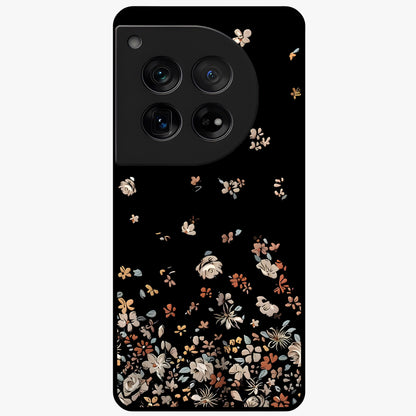Dark Petal Aesthetic Glass Case for 1+12 elegant front view featuring moody floral artwork with deep tones