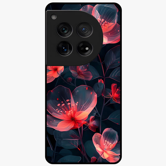 Dark Shade of Flower Glass Case for 1+12 artistic front view featuring floral artwork in deep shadow tones