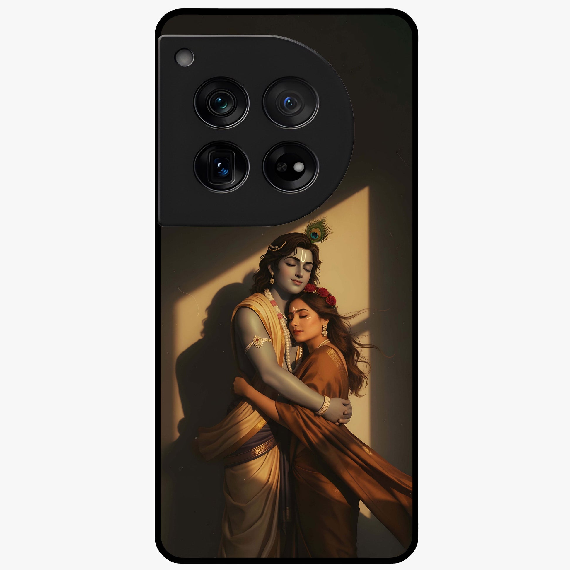 Divine Eternal Love Glass Case for 1+12 elegant front view featuring romantic spiritual artwork in soft tones
