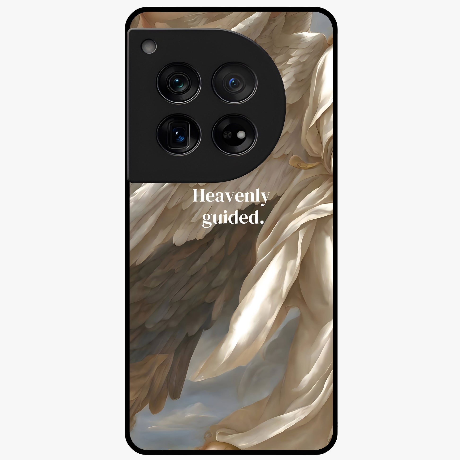 Divine Winged Grace Glass Case for 1+12 graceful front view featuring timeless spiritual artwork
