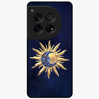 Eternal Cosmic Balance Glass Case for 1+12 artistic front view featuring symmetrical cosmic artwork