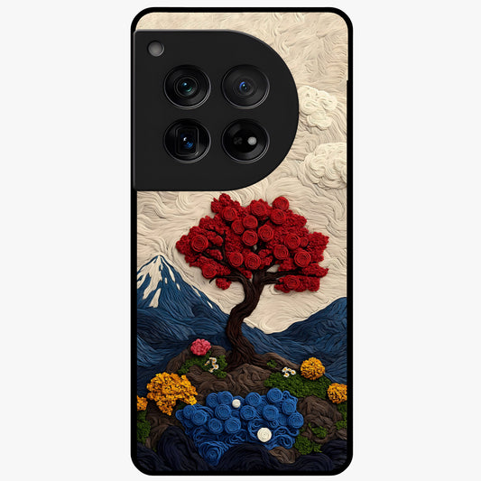 Eternal Nature Tapestry Glass Case for 1+12 elegant front view featuring intricate nature tapestry artwork