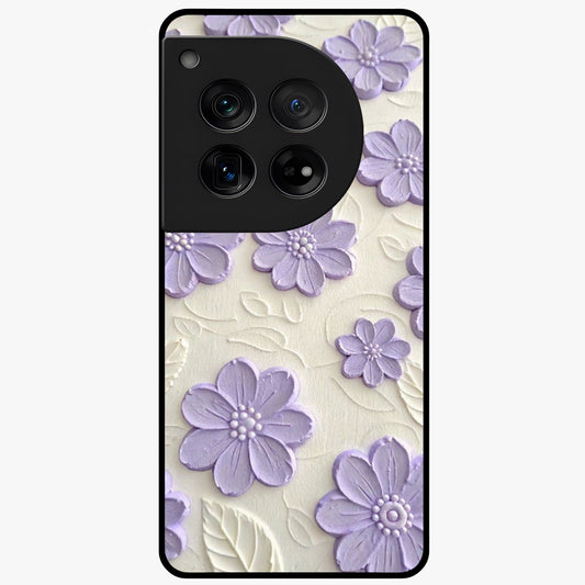 Floral Wall Art With Purple Flowers Glass Case for 1+12 stylish front view featuring purple floral artwork