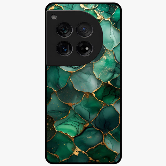 Geometric Polyester Pattern Glass Case for 1+12 modern front view featuring abstract geometric pattern artwork