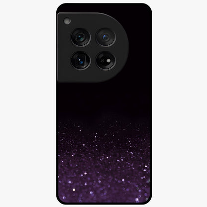 Glittery Purple Bokeh Glass Case for 1+12 vibrant front view featuring sparkling purple bokeh artwork
