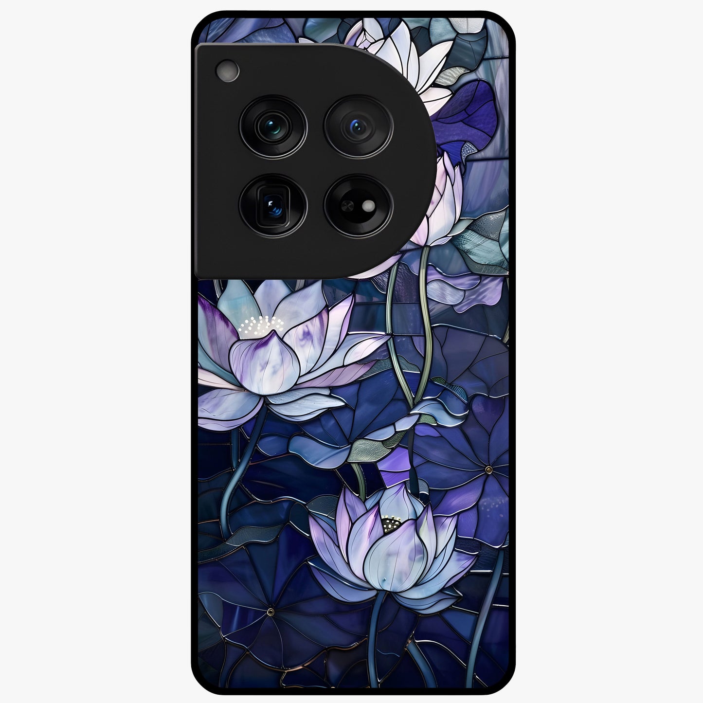 Gloss Petal Rush Glass Case for 1+12 bold front view featuring dynamic floral artwork with glossy appeal