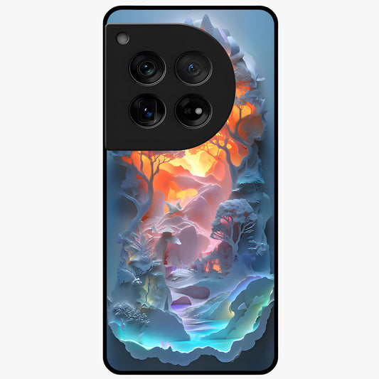 Glow Forest Portal Glass Case for 1+12 mystical front view featuring glowing forest gateway artwork