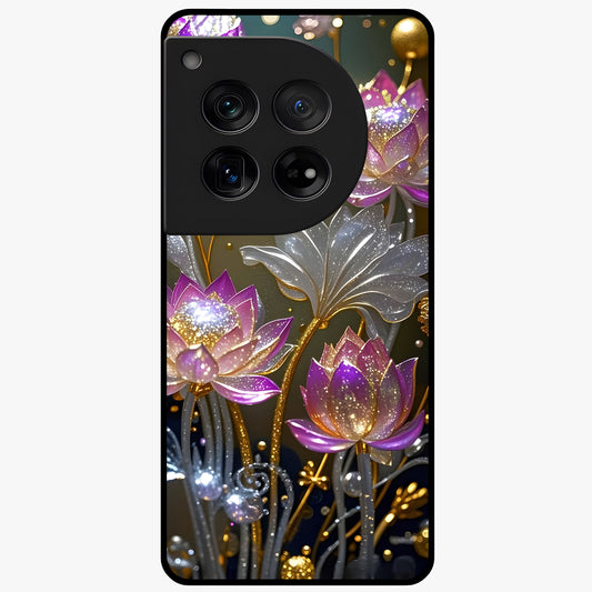 Golden Mind Moment Glass Case for 1+12 artistic front view featuring abstract golden inspired artwork