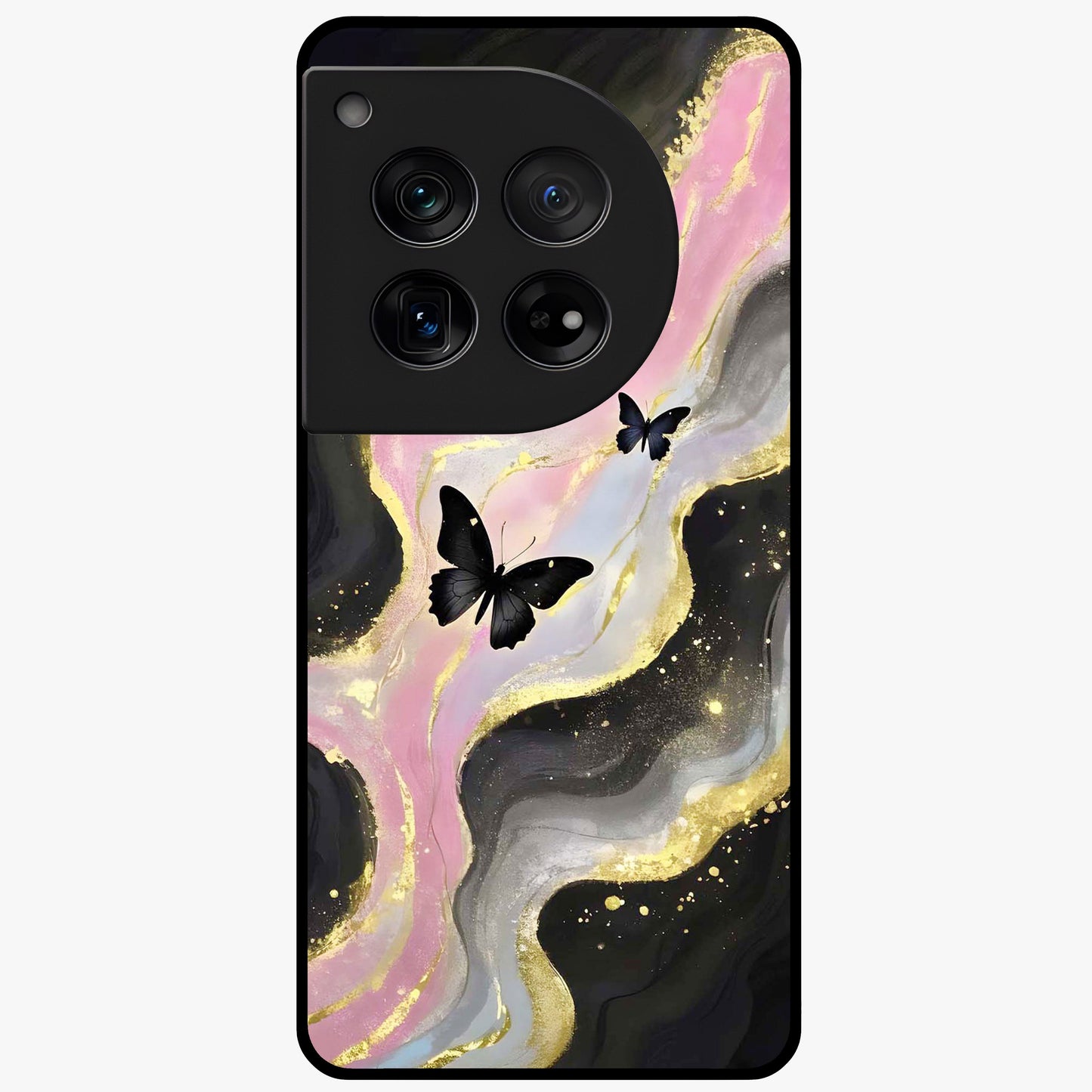 Golden Moon Horizon Glass Case for 1+12 serene front view featuring glowing golden moon over horizon artwork