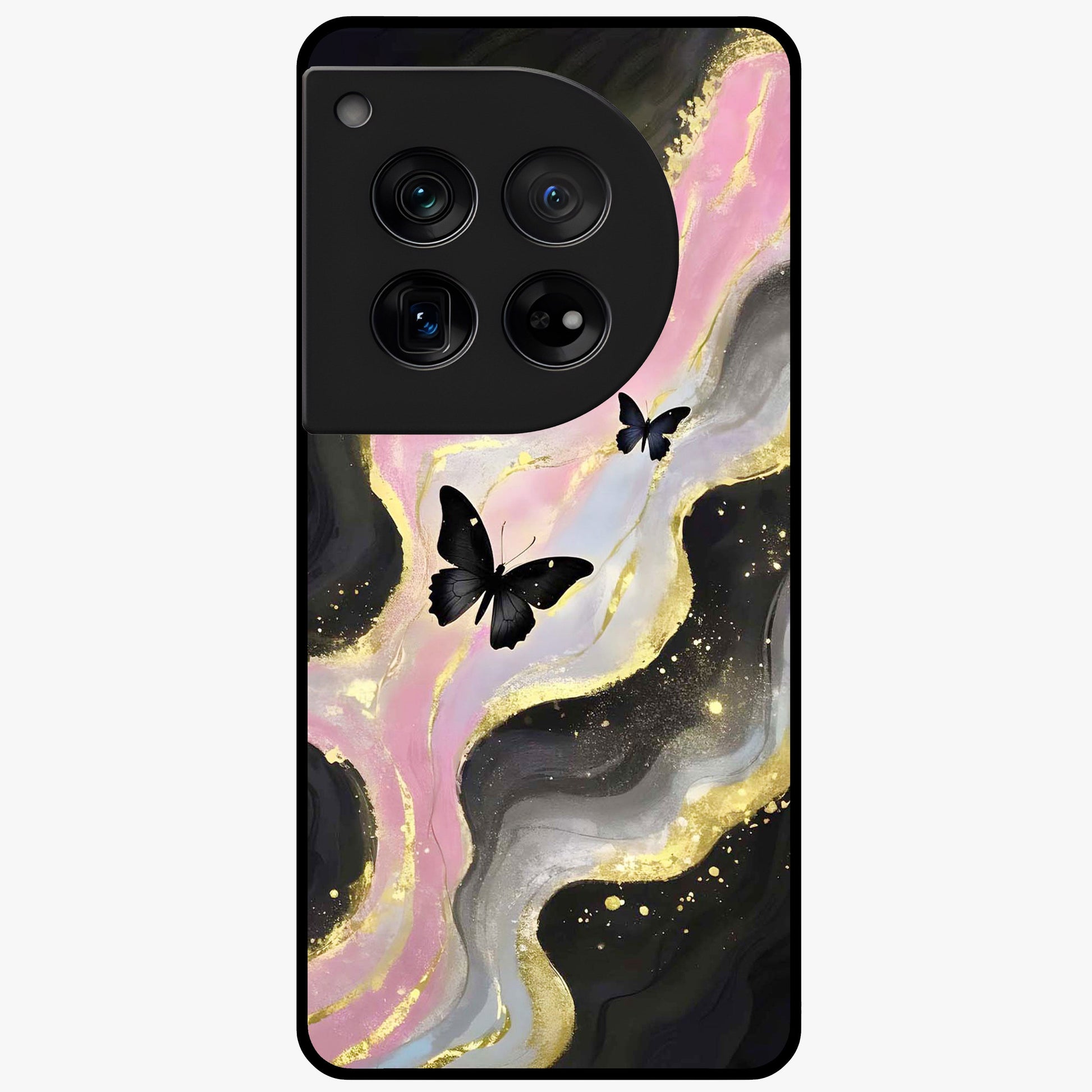 Golden Moon Horizon Glass Case for 1+12 serene front view featuring glowing golden moon over horizon artwork