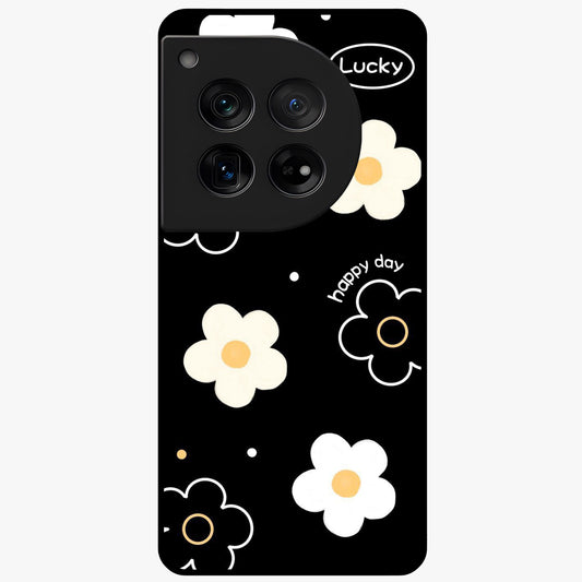 Happy Day Daisy Glass Case for 1+12 cheerful front view featuring bright daisy floral artwork