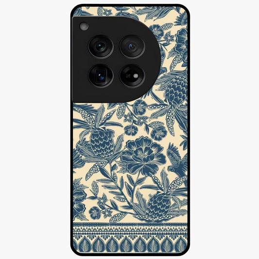 Heirloom Wild Bloom Glass Case for 1+12 elegant front view featuring vintage inspired wild floral artwork