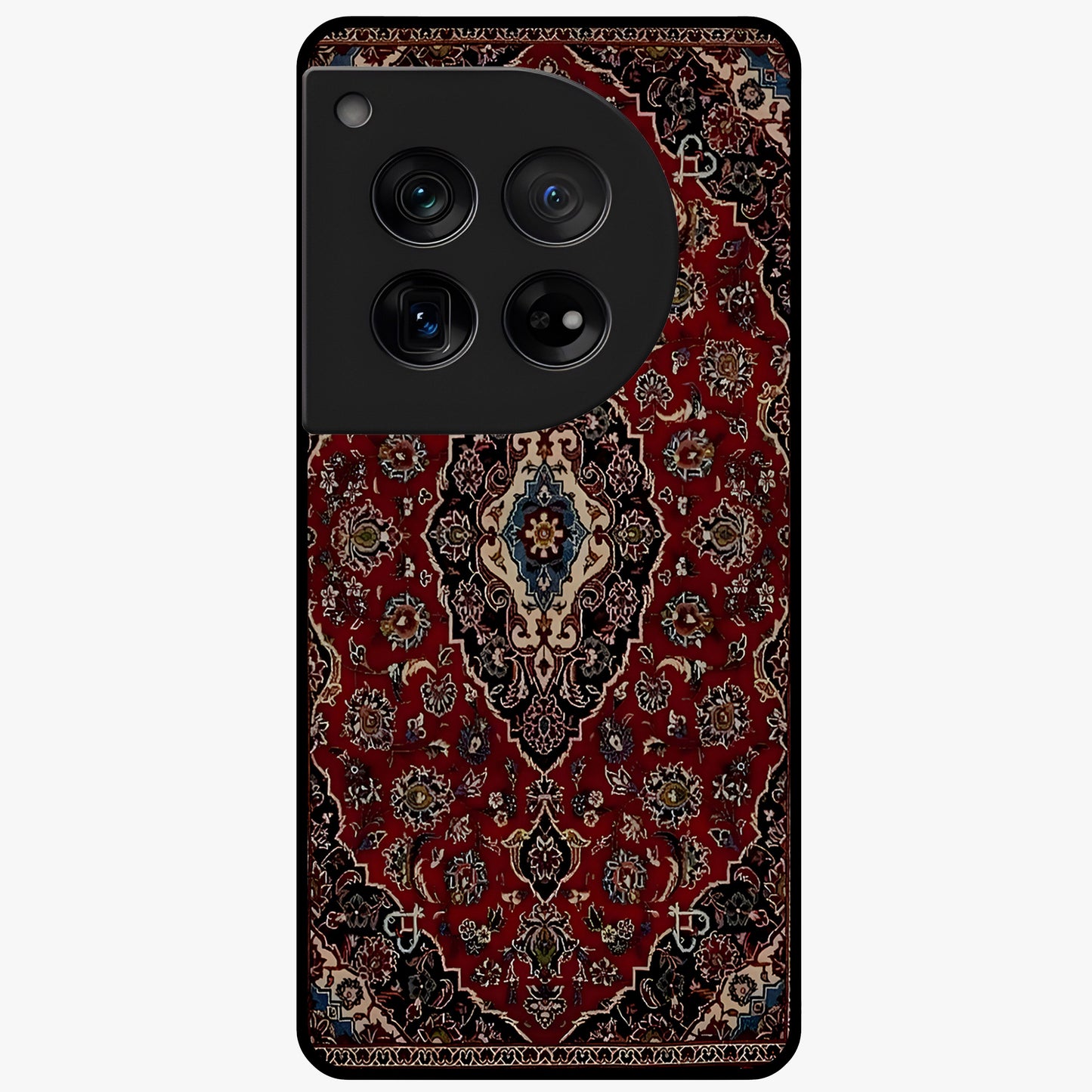 Heritage Carpet Royale Glass Case for 1+12 showing full back design in clean flat view with royal carpet-inspired artwork and glossy glass finish.