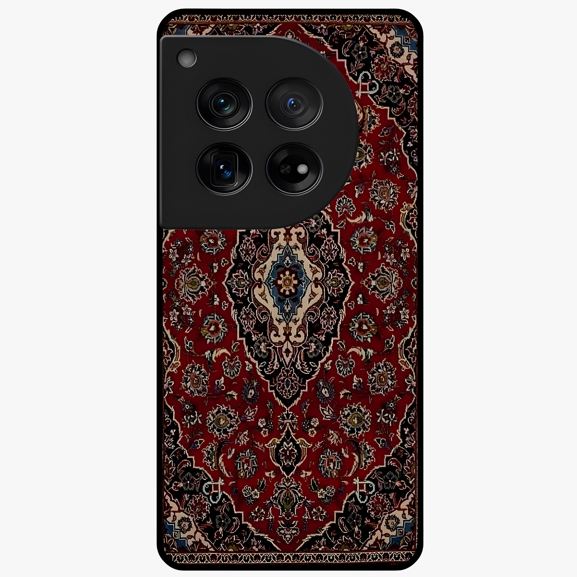 Heritage Carpet Royale Glass Case for 1+12 showing full back design in clean flat view with royal carpet-inspired artwork and glossy glass finish.