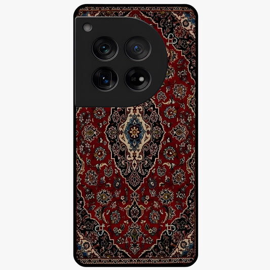 Heritage Carpet Royale Glass Case for 1+12 showing full back design in clean flat view with royal carpet-inspired artwork and glossy glass finish.
