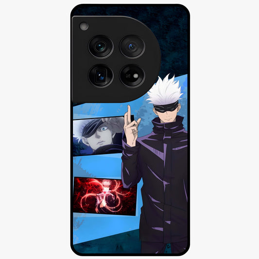 Infinite Curse Sorcerer Glass Case for 1+12 showing full back design in clean flat view with dark sorcerer artwork and glossy glass finish.