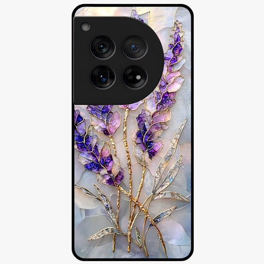 Lavender Dream Glow Glass Case for 1+12 radiant front view featuring glowing lavender inspired artwork