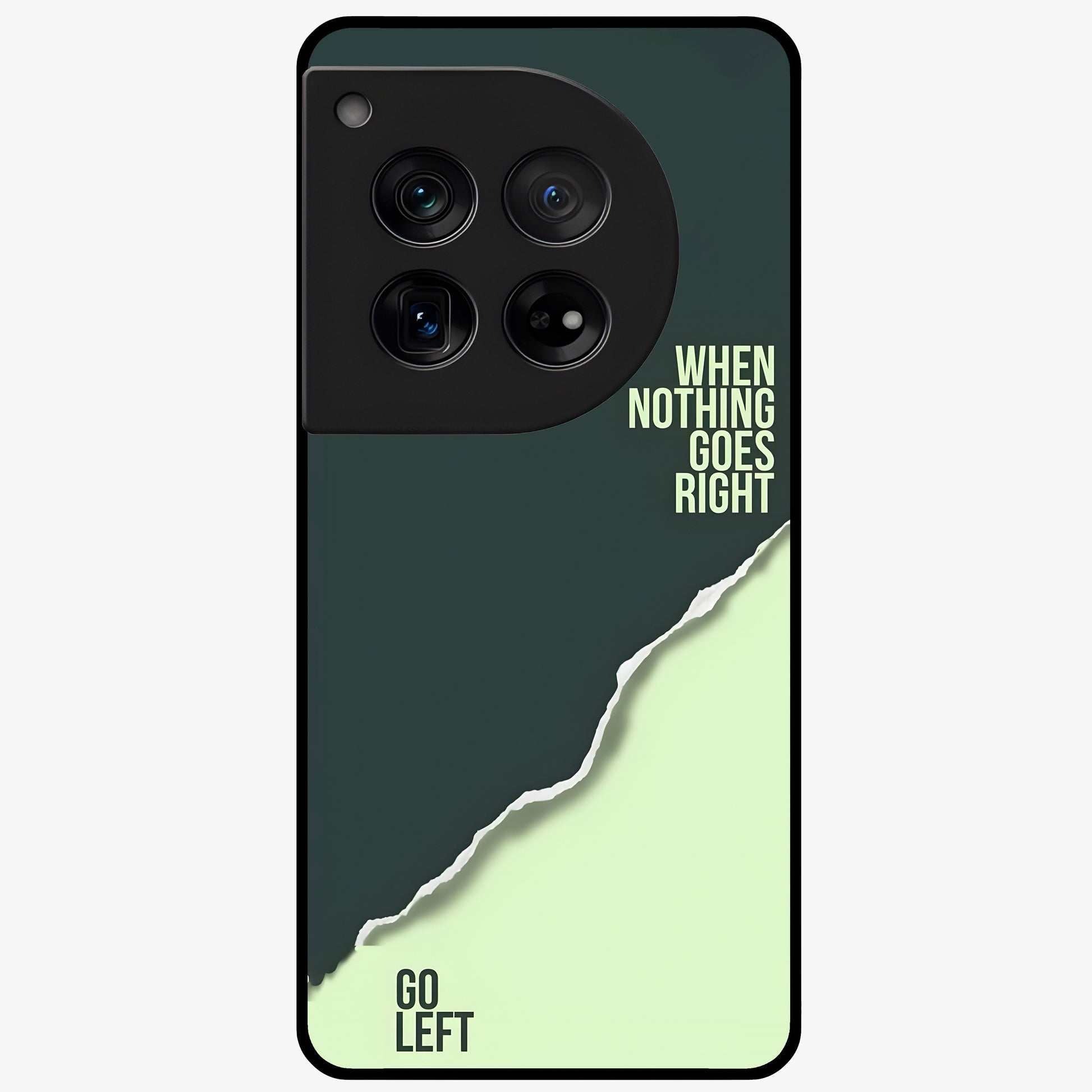 Let Go Quote Glass Case for 1+12 minimalist front view featuring motivational typography artwork