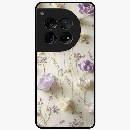 Lilac Breeze Harmony Glass Case for 1+12 soft front view featuring gentle lilac inspired artwork