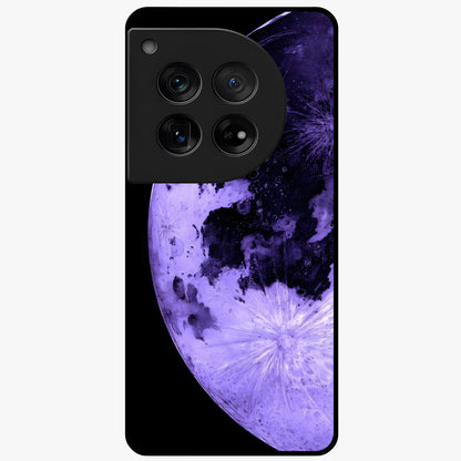 Lunar Glow in Violet Glass Case for 1+12 dreamy front view featuring glowing moon artwork in violet tones