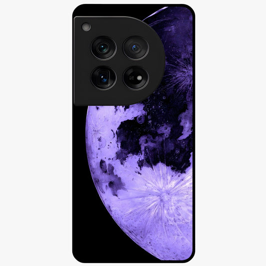 Lunar Glow in Violet Glass Case for 1+12 dreamy front view featuring glowing moon artwork in violet tones