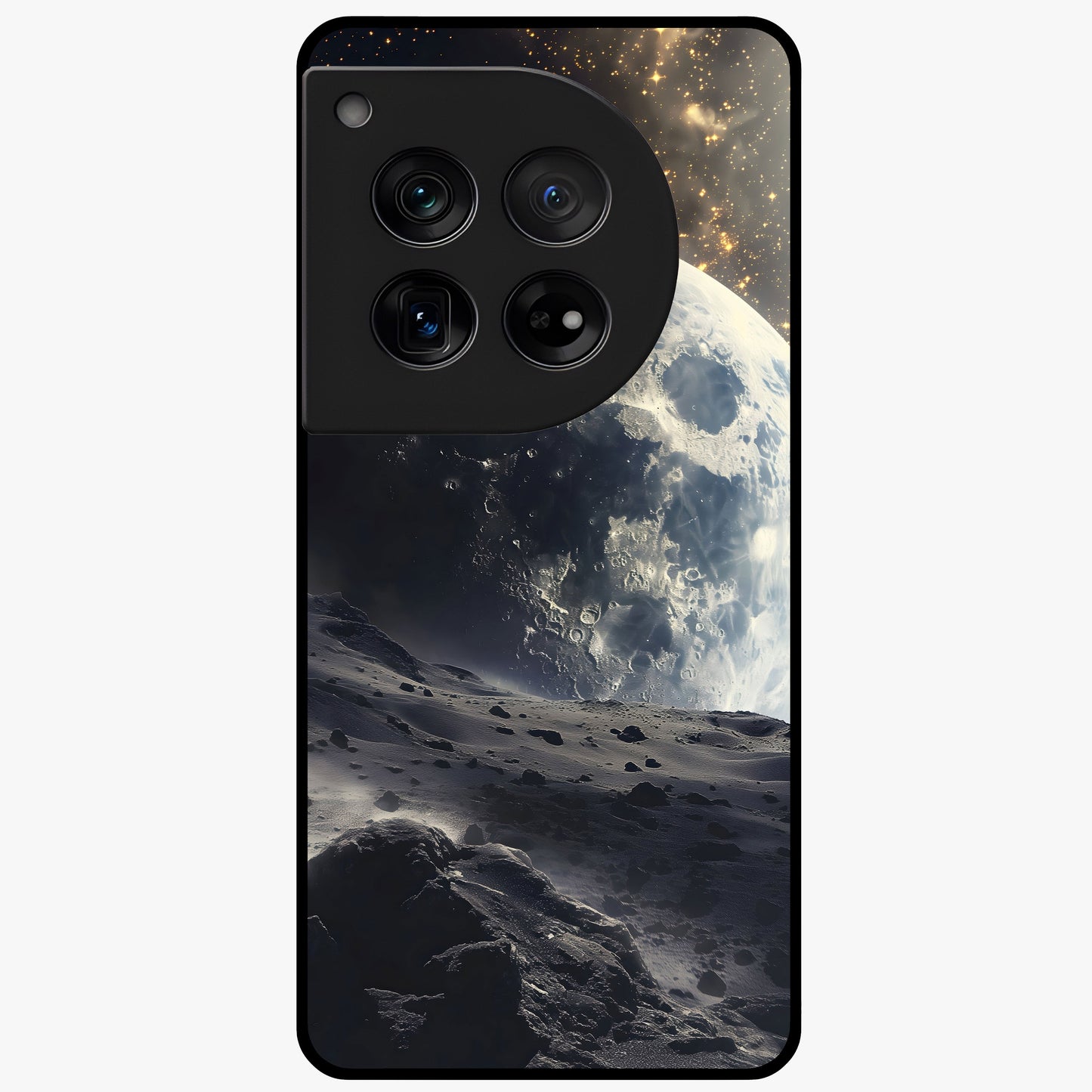 Lunar Horizon Glow Glass Case for 1+12 serene front view featuring moonlit horizon artwork