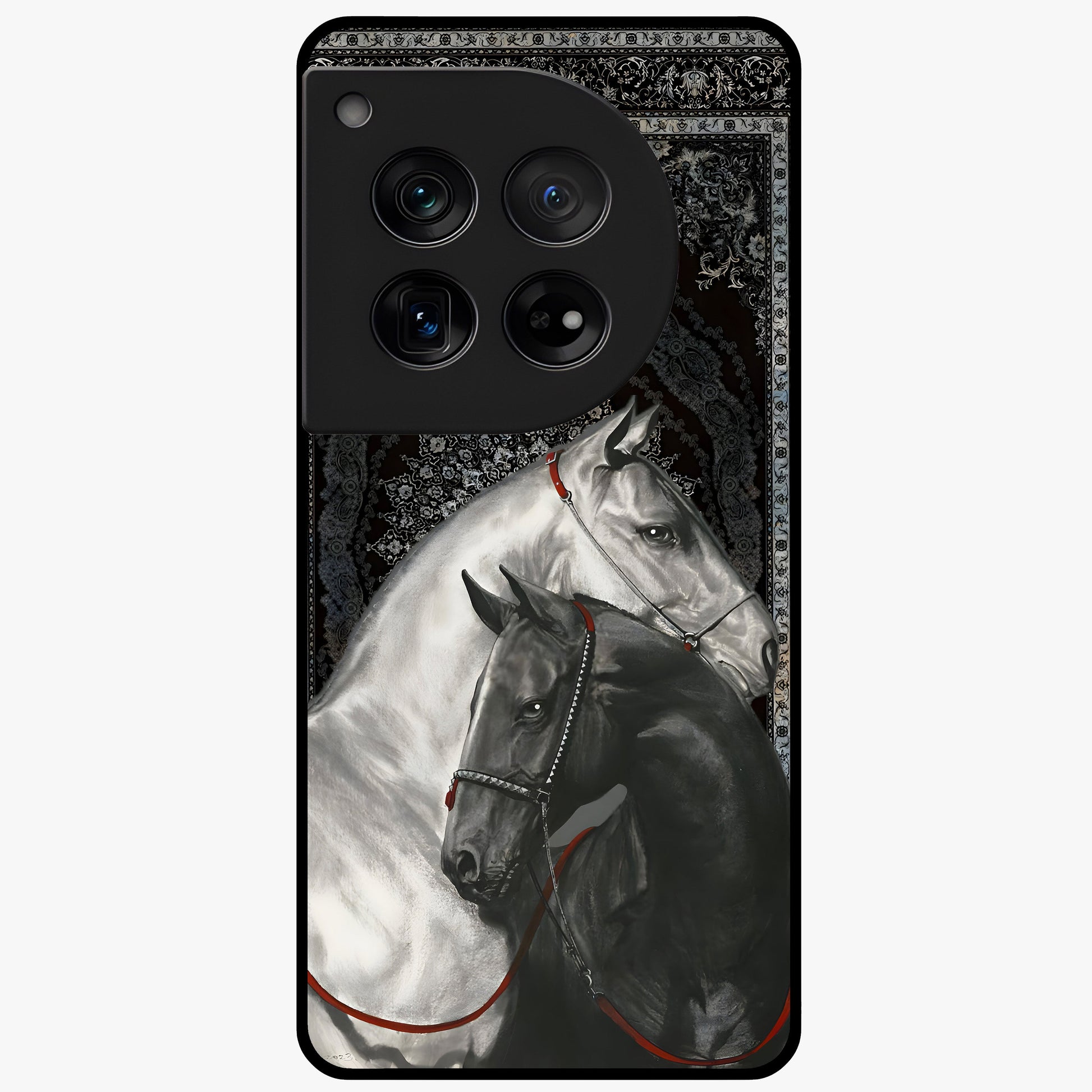 Majestic Ride Legacy Glass Case for 1+12 bold front view featuring dynamic ride inspired artwork
