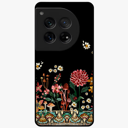 Midnight Bloom Pattern Glass Case for 1+12 elegant front view featuring floral artwork on deep night background