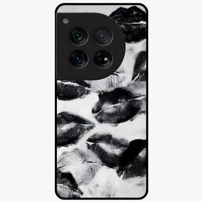 Midnight Kiss Marks Glass Case for 1+12 bold front view featuring romantic kiss mark artwork on dark background