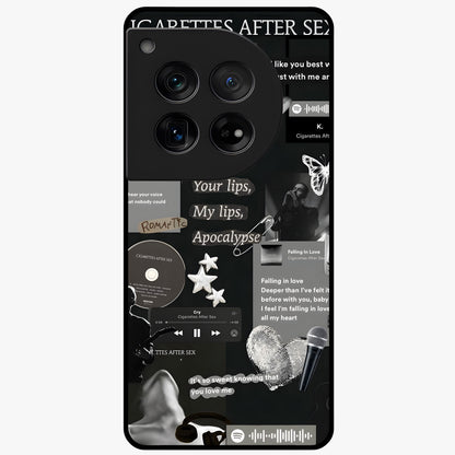 Midnight Love Glass Case for 1+12 romantic front view featuring subtle love inspired artwork in dark tones