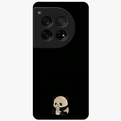 Midnight Panda Love Glass Case for 1+12 adorable front view featuring cute panda artwork on dark background